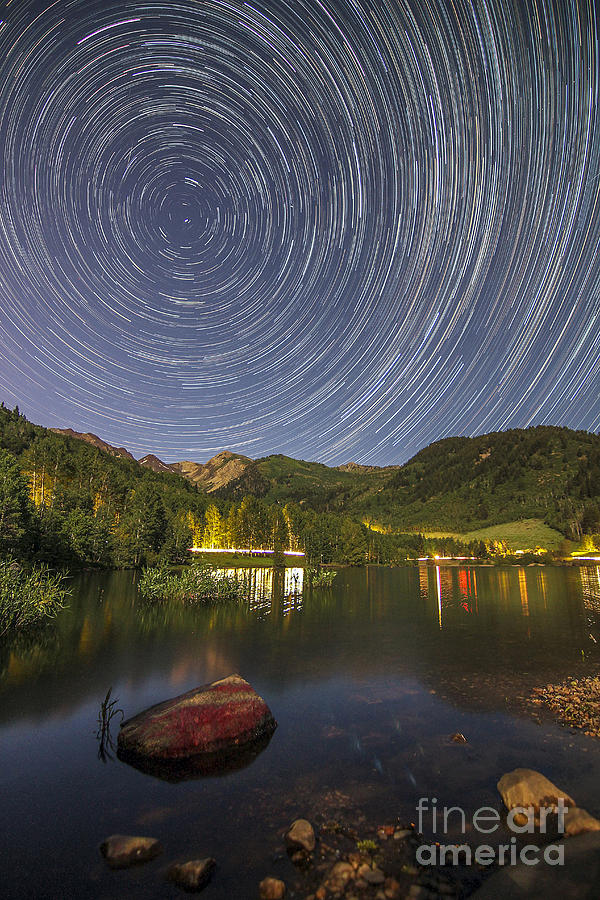 Silver Lake Flat Star Trails Photograph by Spencer Baugh