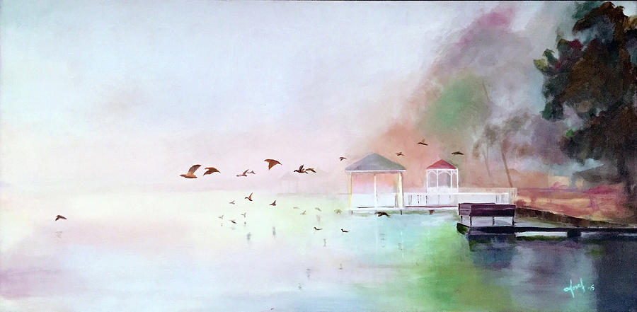Silver Lake on a Misty Morn Painting by Josef Kelly