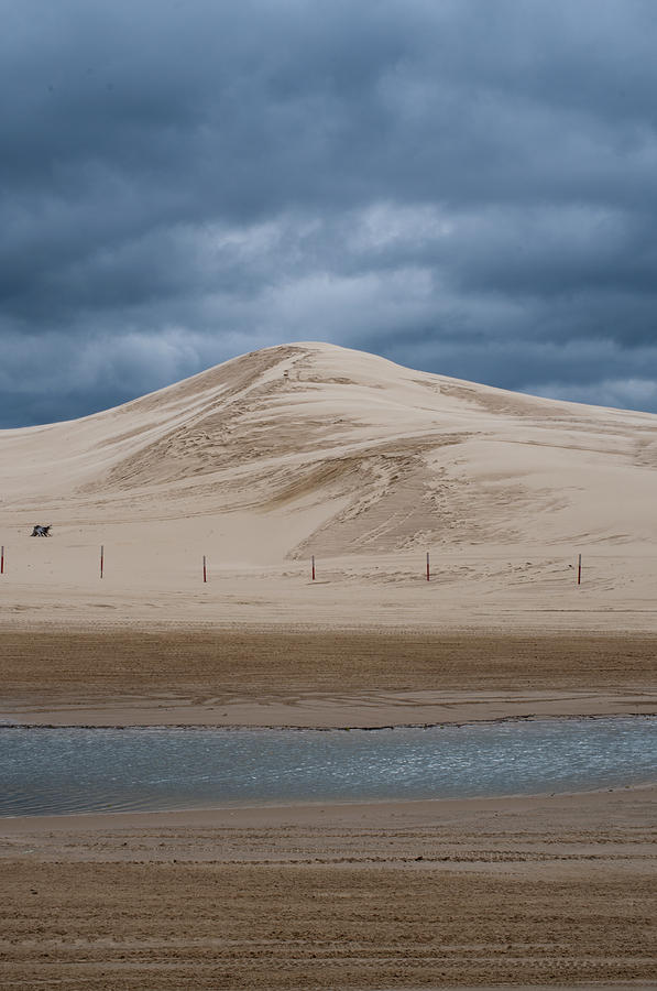Nature Photograph - Silver Lake Sand Dunes in Michigan on Stormy Day by Samantha Boehnke
