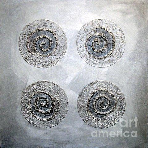 Sets Mixed Media - Silver Lining Series Number Three by Marlene Burns