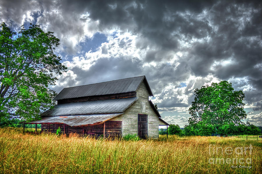 Silver Lining Stormy Day Clouds Historic Barn Art Photograph by Reid Callaway