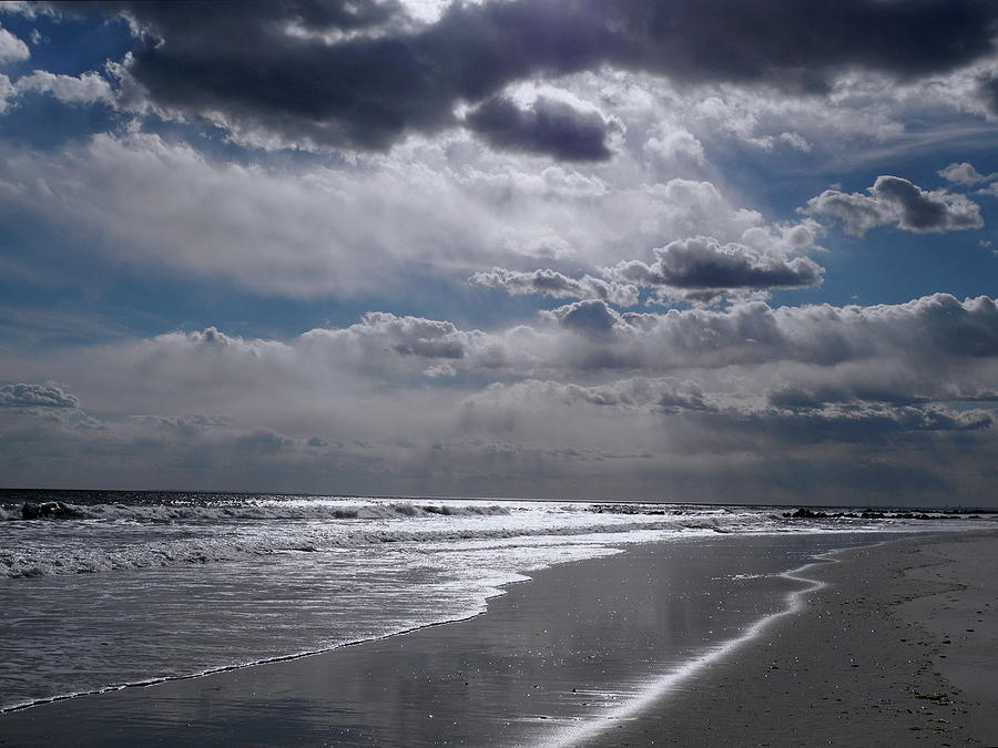 Nature Photograph - Silver Linings Trim the Sea by Lynda Lehmann