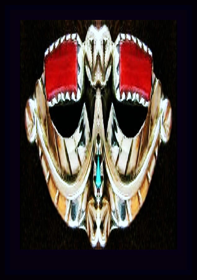 Silver Mask Digital Art by Mary Russell