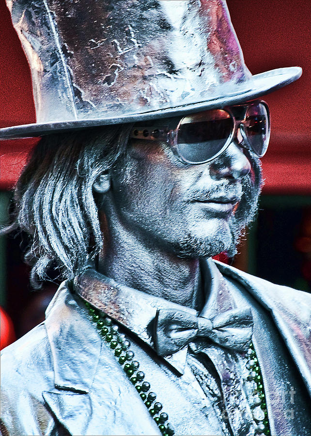 New Orleans Photograph - Silver Mime of Bourbon Street by Kathleen K Parker