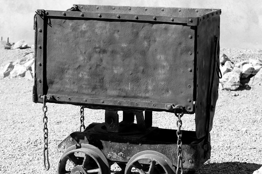 Silver Mine Cart Black and White Photograph by Colleen Cornelius