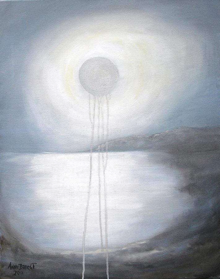 Abstract Painting - Silver moon by Anne Thomassen