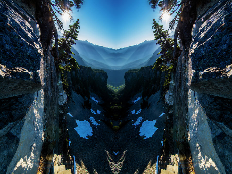 Silver Peak Cliff Reflection Digital Art by Pelo Blanco Photo