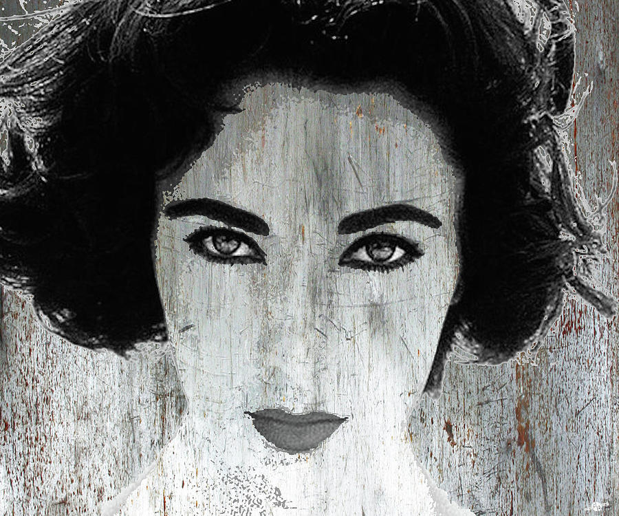 Silver Screen Liz Taylor Mixed Media by Tony Rubino