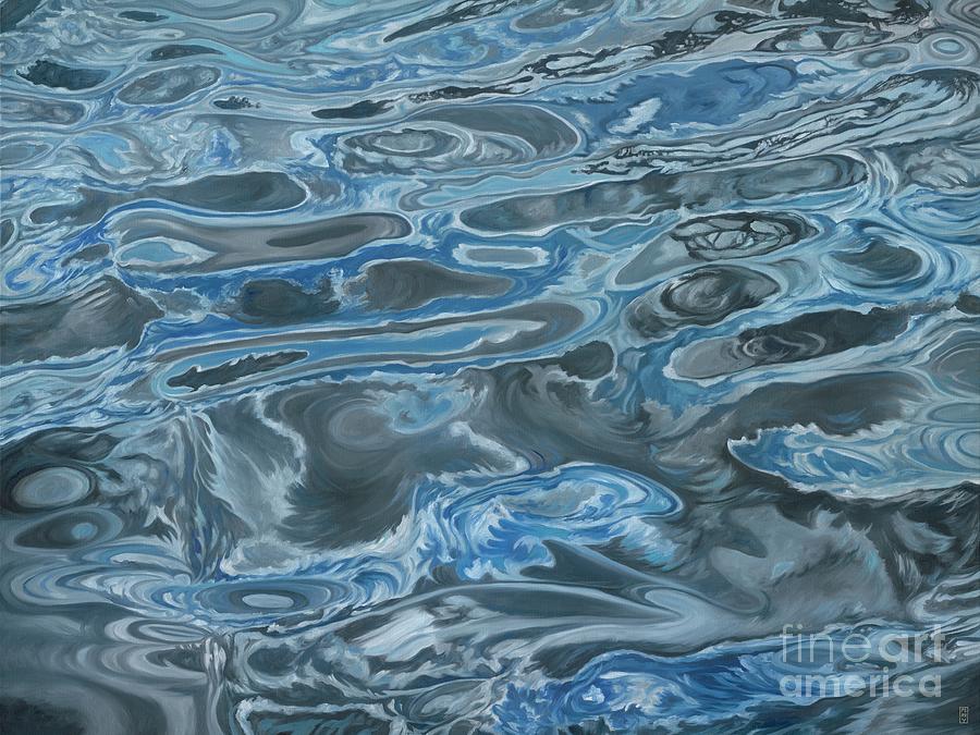 Abstract Painting - Silver Seas by Danielle Perry