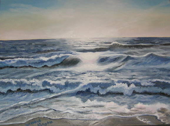 Silver Seascape Painting by Sandra Ragan - Fine Art America