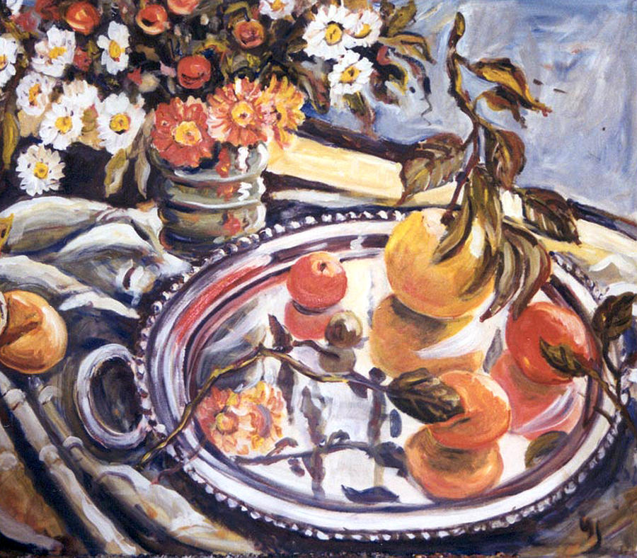 Silver Serving Tray Painting by Ingrid Dohm
