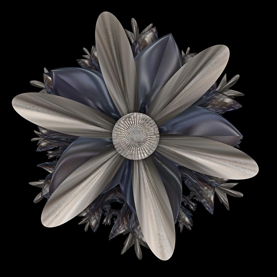 3d Digital Art - Silver Softness by Deirdre Reynolds
