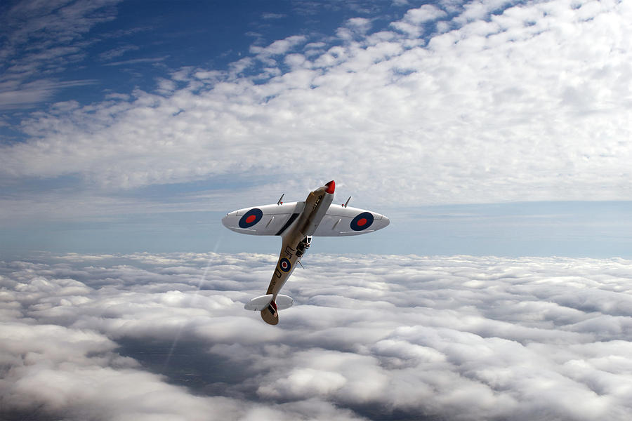 Silver Spitfire slipping the surly bonds wide version Photograph by Gary Eason