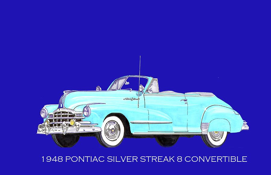 Vintage Convertibles Painting - Silver Streak Pontiac by Jack Pumphrey