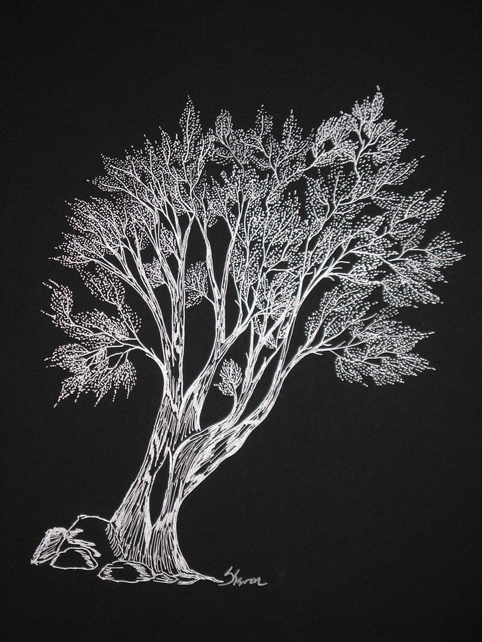 Silver Tree Painting by Sharon Morris - Pixels