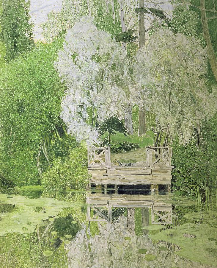 Silver White Willow Painting by Aleksandr Jakovlevic Golovin