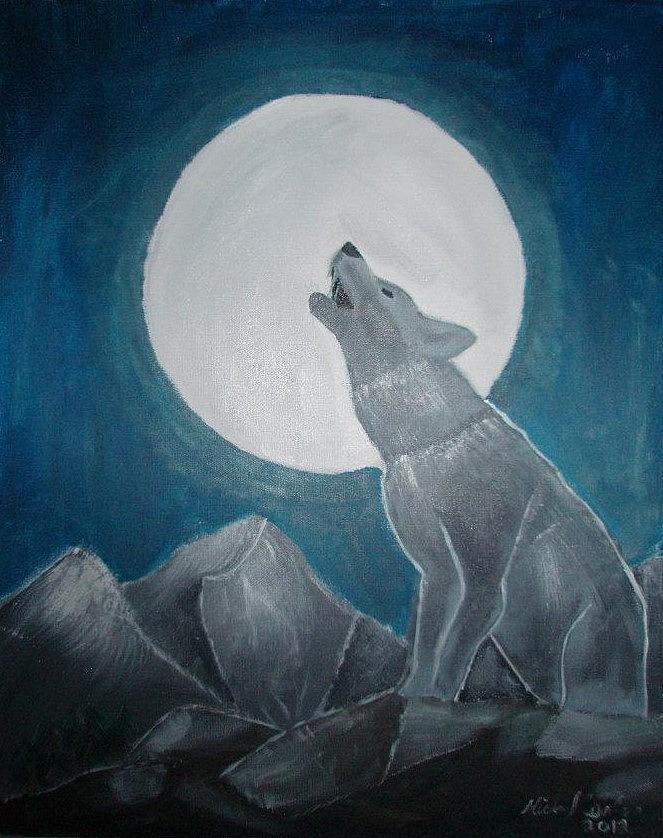 Silver Wolf Painting by Michael Carden | Fine Art America