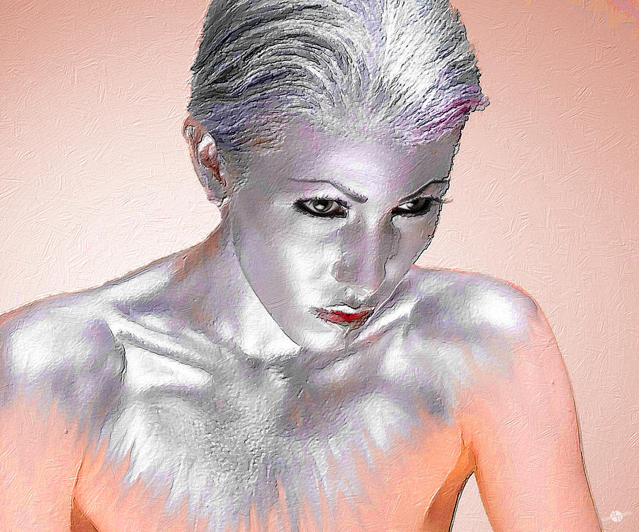 Abstract Painting - Silver Woman 1 by Tony Rubino