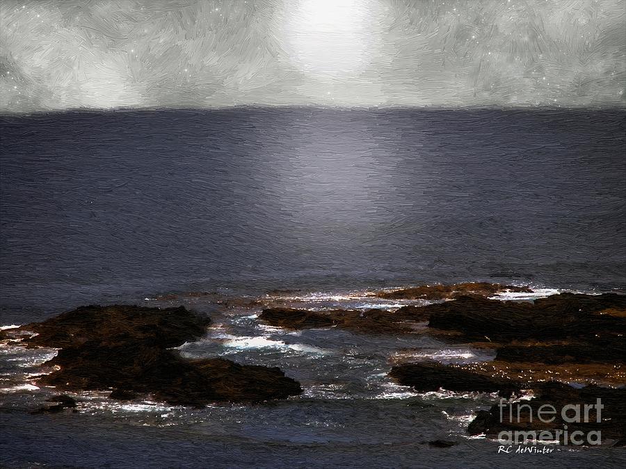 Silvered Sea Painting by RC DeWinter