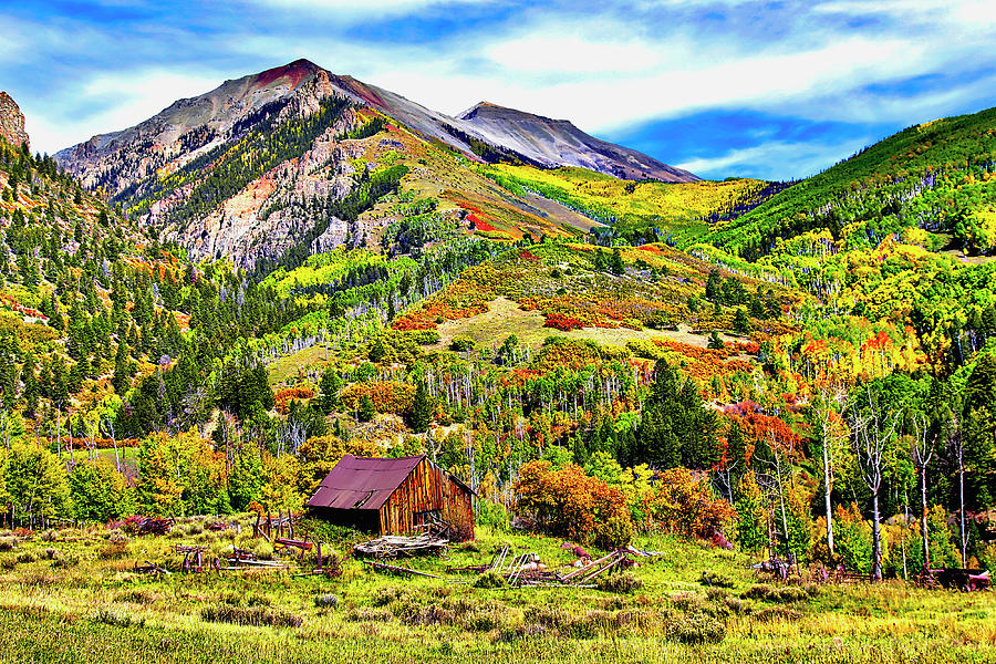 Silverton fall Colors Colorado Pyrography by James Steele