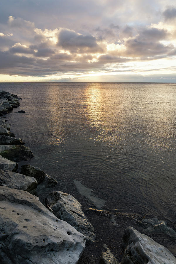 Silvery Serenity - a Peaceful morning on Lake Ontario Photograph by Georgia Mizuleva