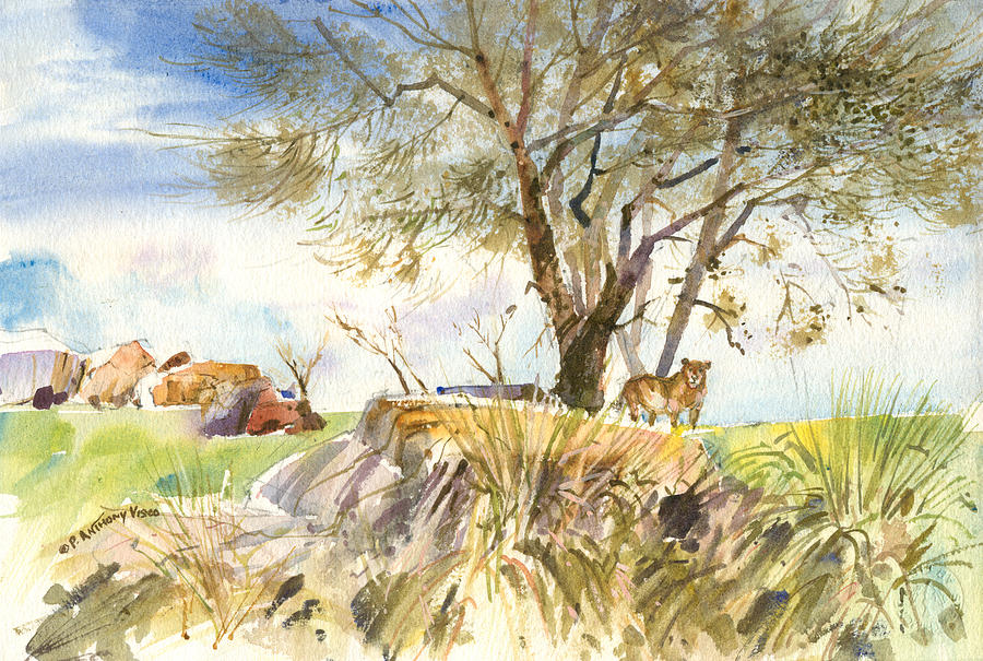 Simba Land Painting by P Anthony Visco