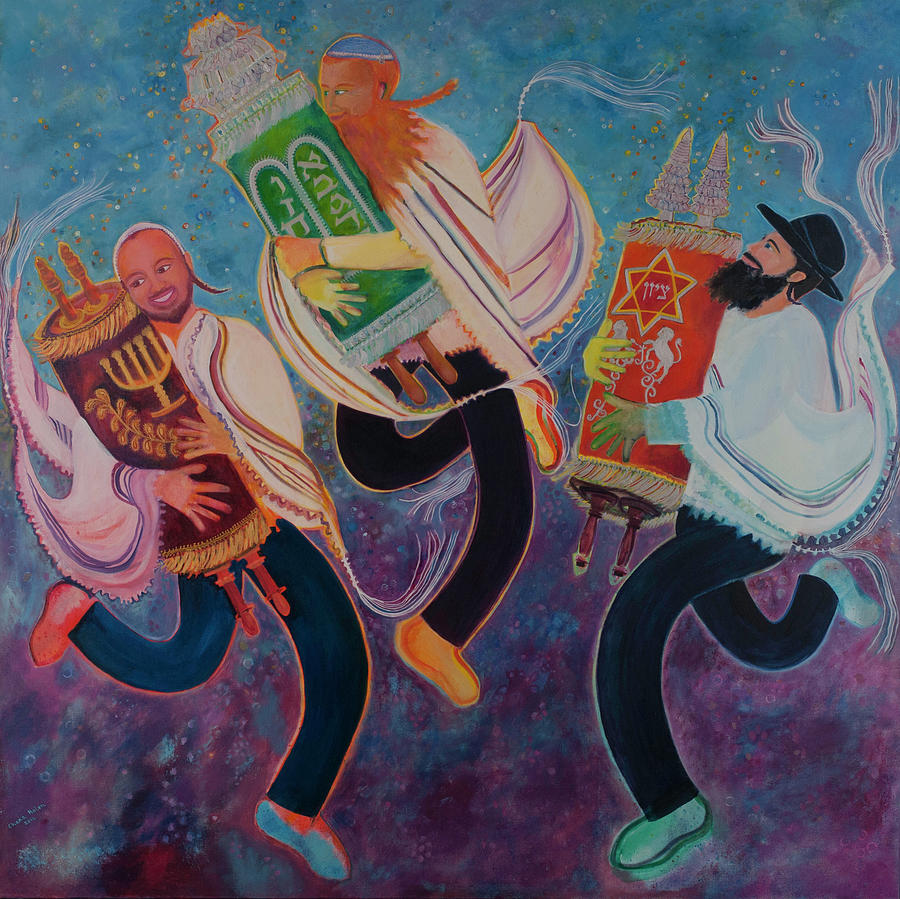 Simchat Torah Painting - Simchat Torah 2 by Chana Helen Rosenberg Simchat Torah Painting - Simchat Torah 2 by Chana Helen Rosenberg