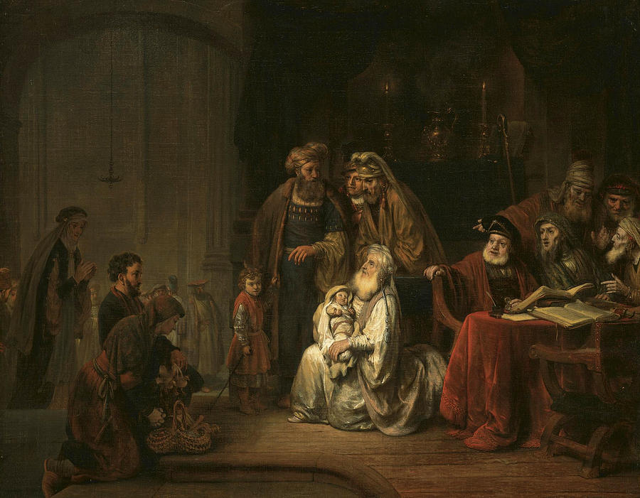 Simeon in the Temple. Nunc dimittis Painting by Gerbrand van den Eeckhout