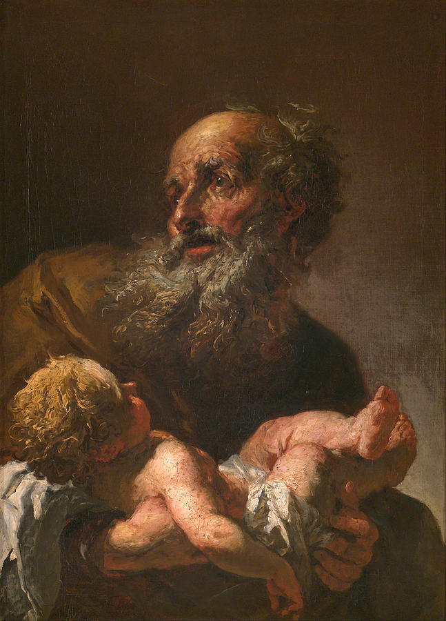 Simeon with Infant Jesus Painting by Peter Johannes Brandl