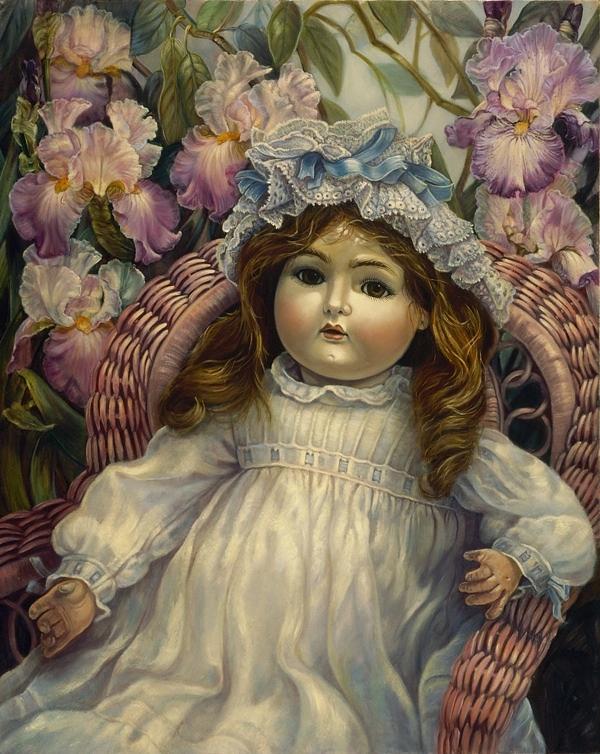 Halbig Antique Doll with Iris Painting 