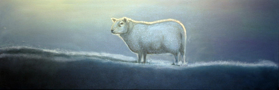 Sheep Painting - Simon the Sheep by Fiona Jack   