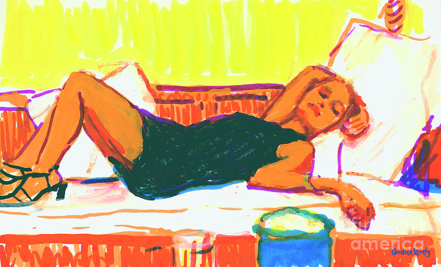 Simone Reclined Painting by Candace Lovely