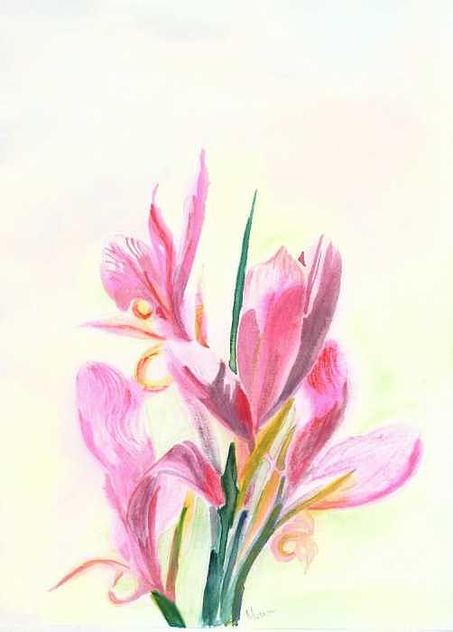 Flower Painting - Simple beauty by Mousumi Mani Flower Painting - Simple beauty by Mousumi Mani