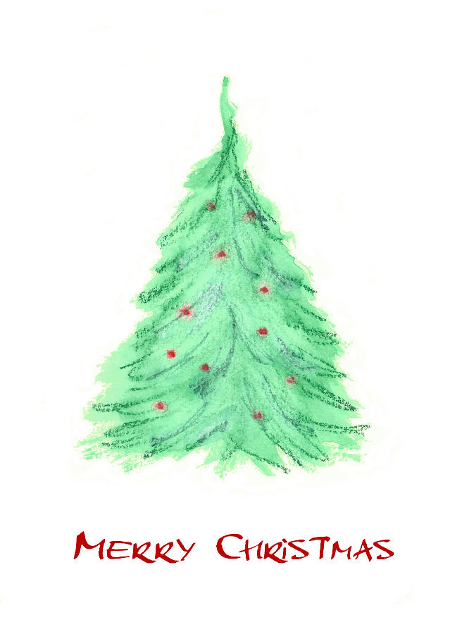 Simple Christmas card 2 Painting by Marna Edwards Flavell