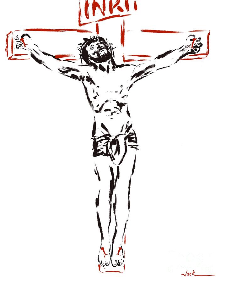 Simple Crucifix Painting by Jack Bunds | Fine Art America