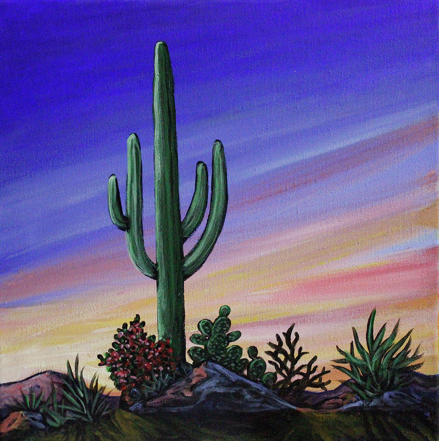 Simple Desert Sunset Two Painting by Lance Headlee