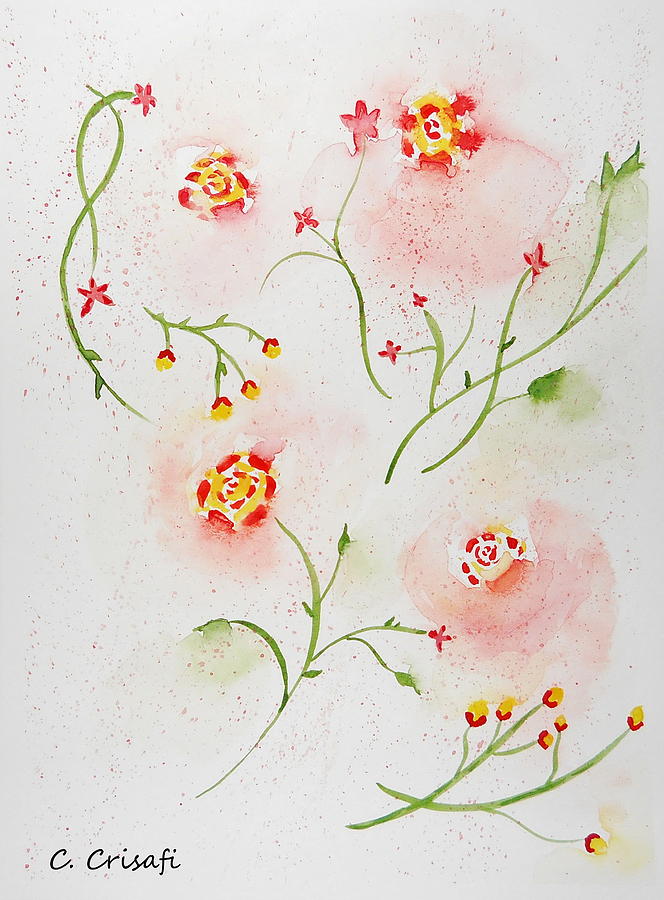Simple Flowers #2 Painting by Carol Crisafi