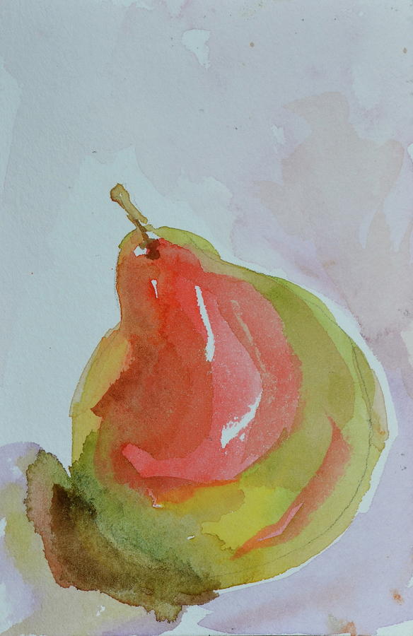 Simple Pear Painting by Beverley Harper Tinsley