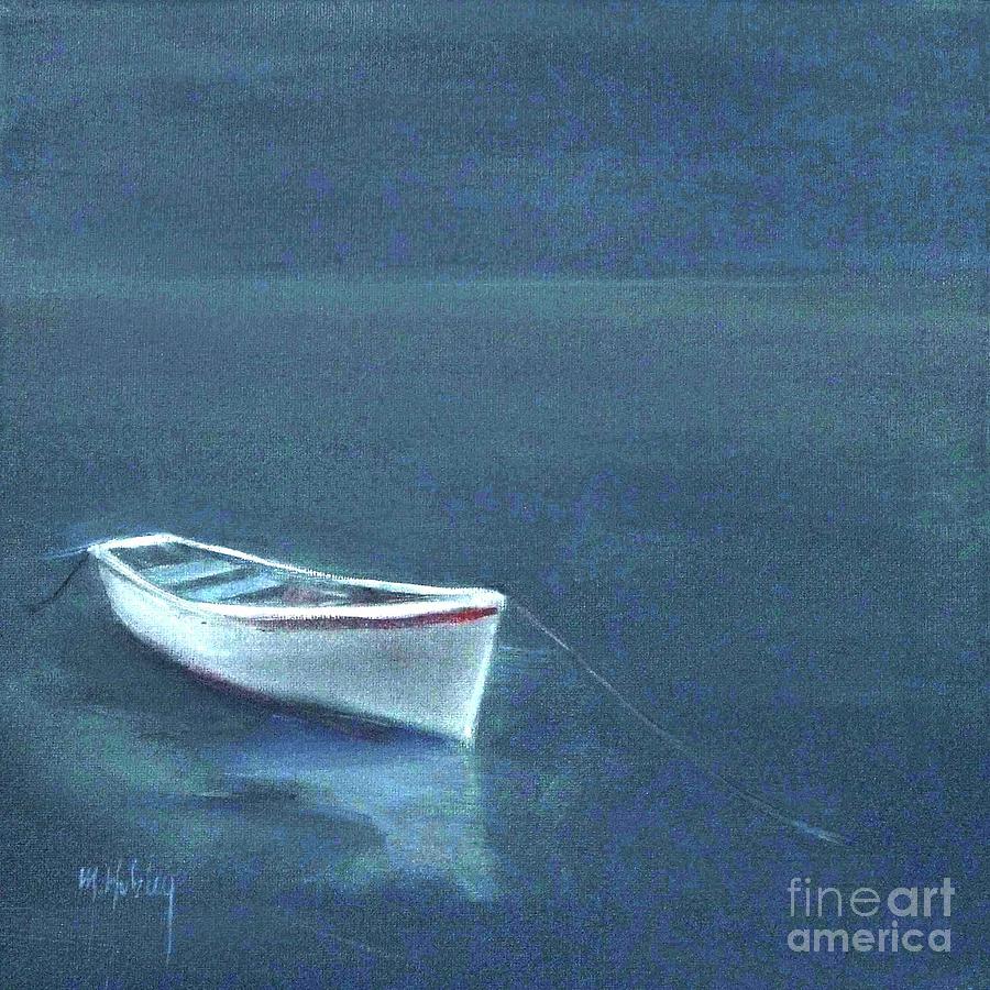 Simple Serenity - Lone Boat Painting