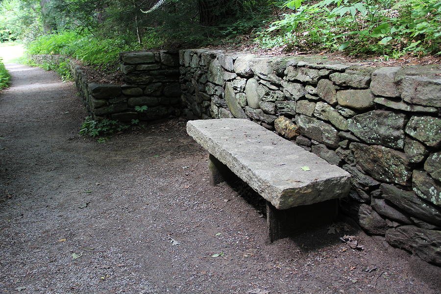 Simple Stone Bench Photograph by Allen Nice-Webb