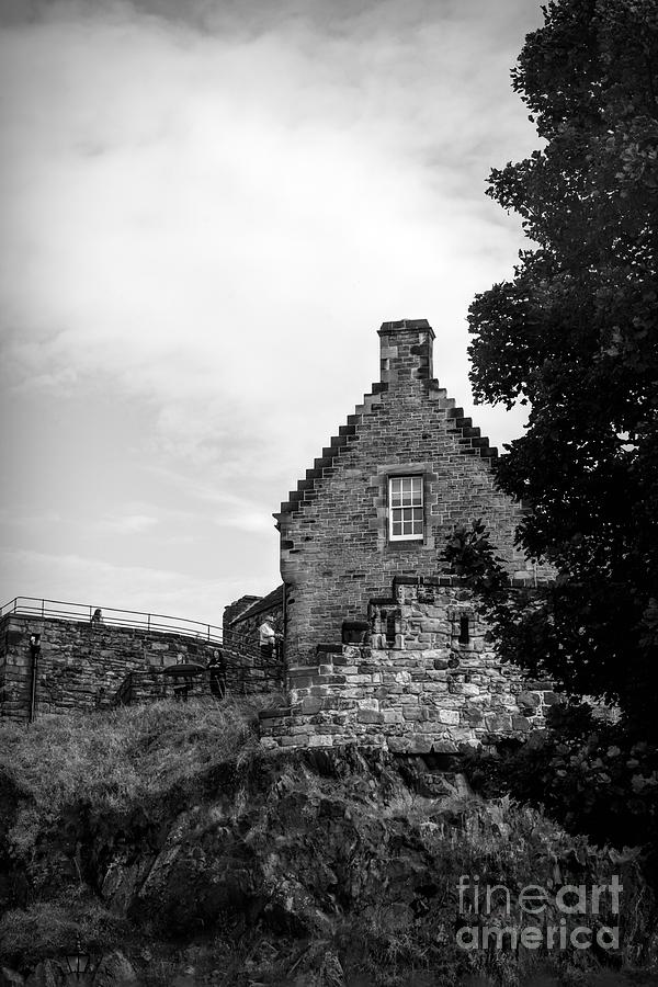 Simple Stone House Scotland Black White  Photograph by Chuck Kuhn