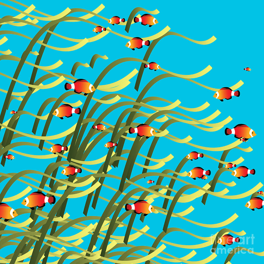 Fish Digital Art - Simple underwater scene by Gaspar Avila