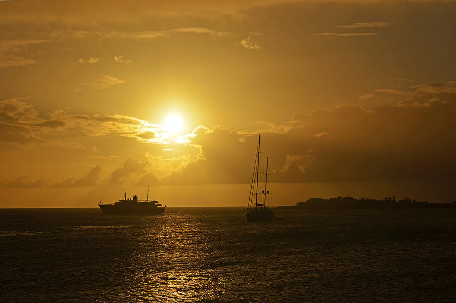 Simpson Bay Sunset Saint Martin Caribbean Photograph by Toby McGuire