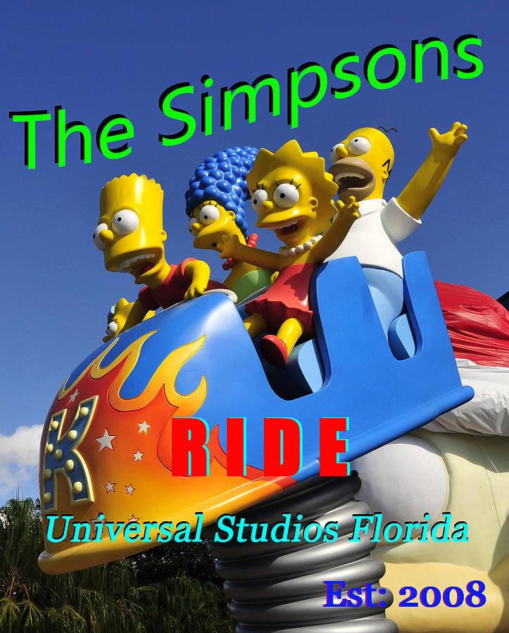 Simpsons ride postcard poster work Photograph by David Lee Thompson