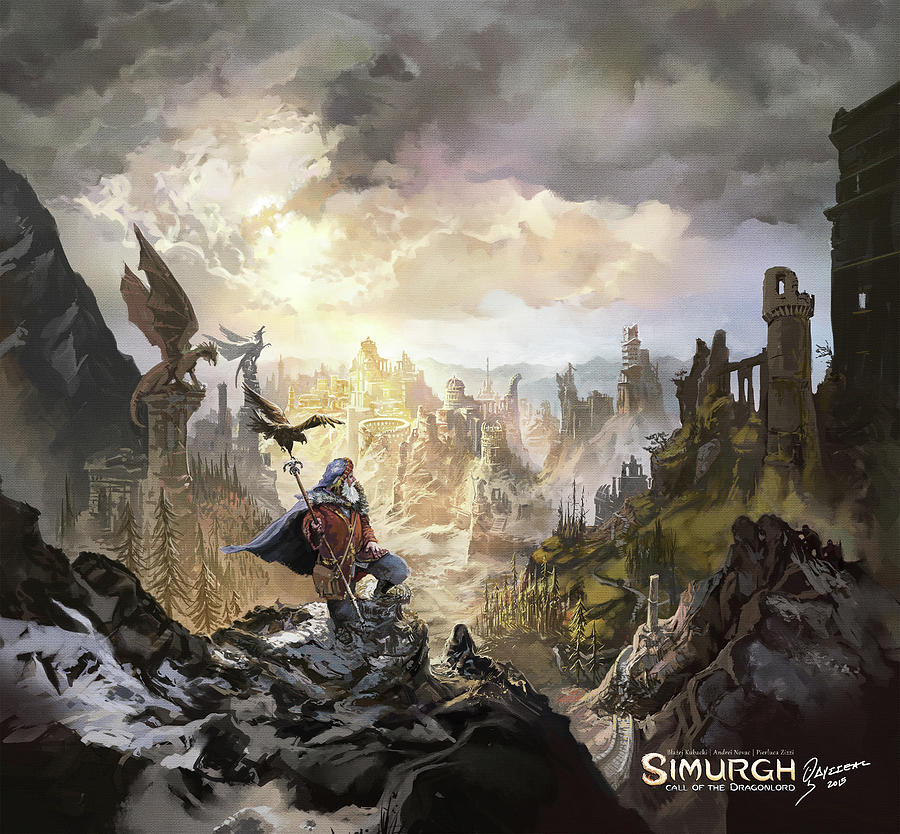 Fantasy Painting - Simurgh Call of the Dragonlord by Odysseas Stamoglou Fantasy Painting - Simurgh Call of the Dragonlord by Odysseas Stamoglou