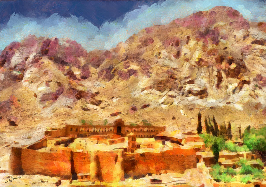 Sinai Monastery 1 Painting by George Rossidis