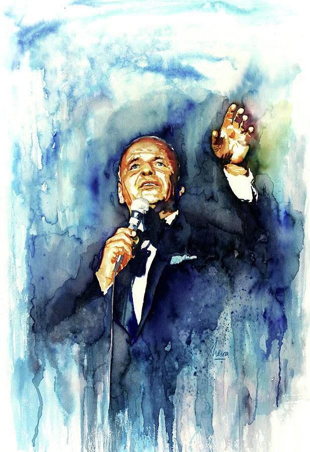 Jazz Painting - Sinatra - Ol Blue Eyes by Marcelo Neira