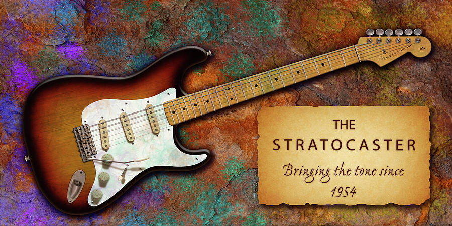 Fender Stratocaster Digital Art - Since 1954 by WB Johnston