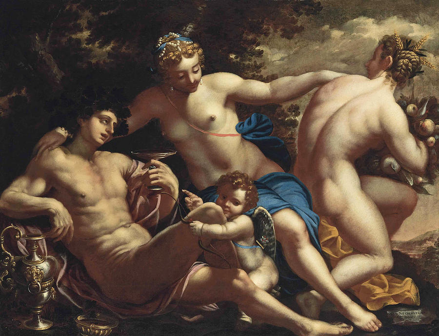 Sine Baccho et Ceres friget Venus Painting by Ottavio Cocchi