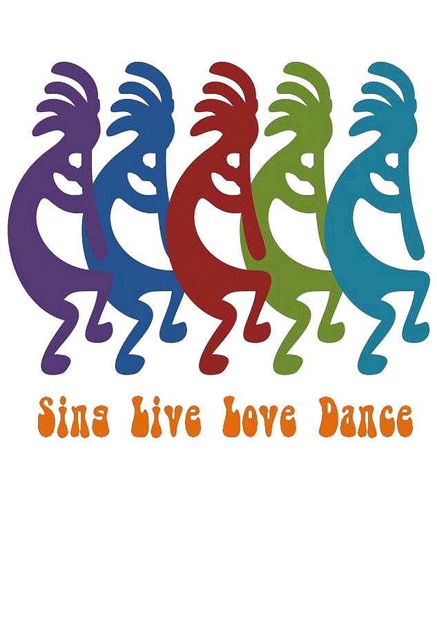 Sing Live Love Dance Tribal Kokopelli Painting by Taiche Acrylic Art